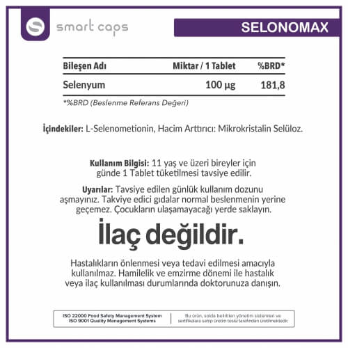 Smart Caps Selonomax Selenyum 200 Tablet