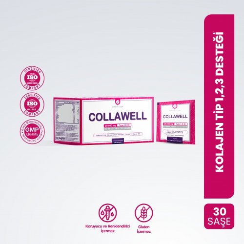 Smart Caps CollaWell Hidrolize Kolajen (Type I,II,III) 30 Saşe