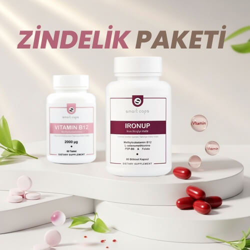 Smart Caps IronUP Demir 60 Kapsül - Smart Caps Vitamin B12 60 Tablet