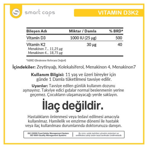 Smartcaps D3K2 Mixup 20 ml Damla