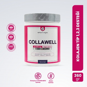 Smart Caps CollaWell Hidrolize Kolajen (Type I,II,III) 360 gr