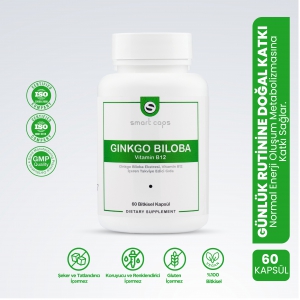 Smart Caps Ginkgo Biloba + B12 60 Kapsül